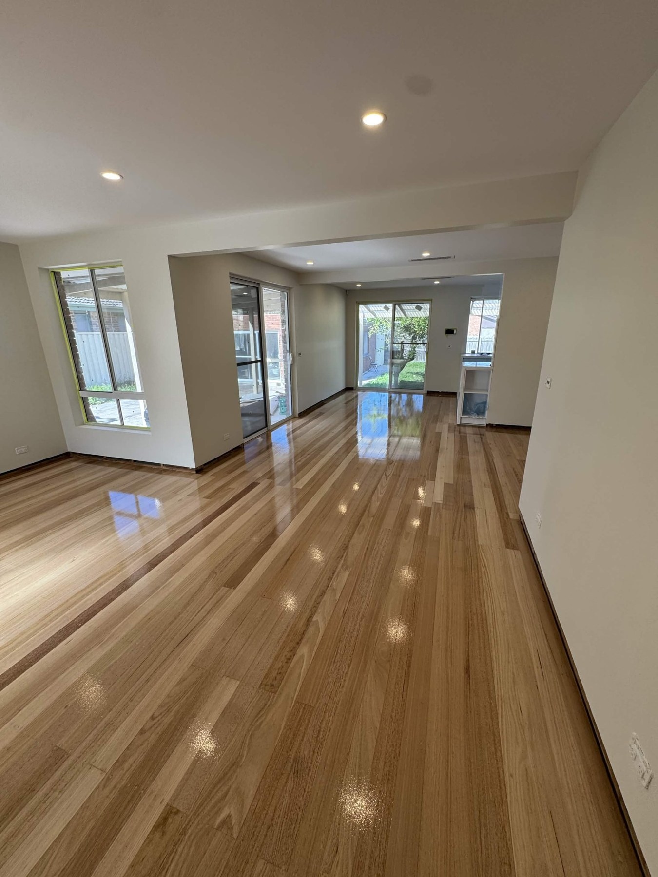 Timber flooring in an open plan space